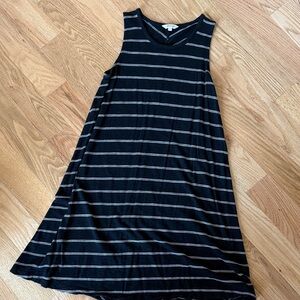 Madewell Black and White Striped Mini Dress